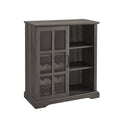 Gray Sliding Window Pane Door Bar Cabinet L983795