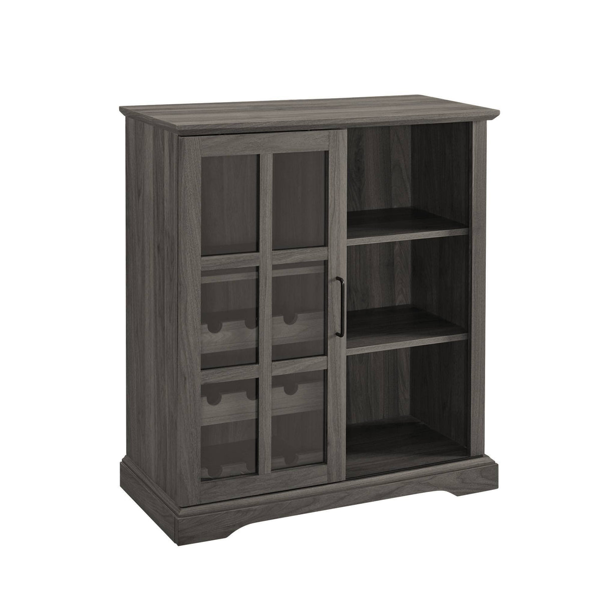 Gray Sliding Window Pane Door Bar Cabinet L983795