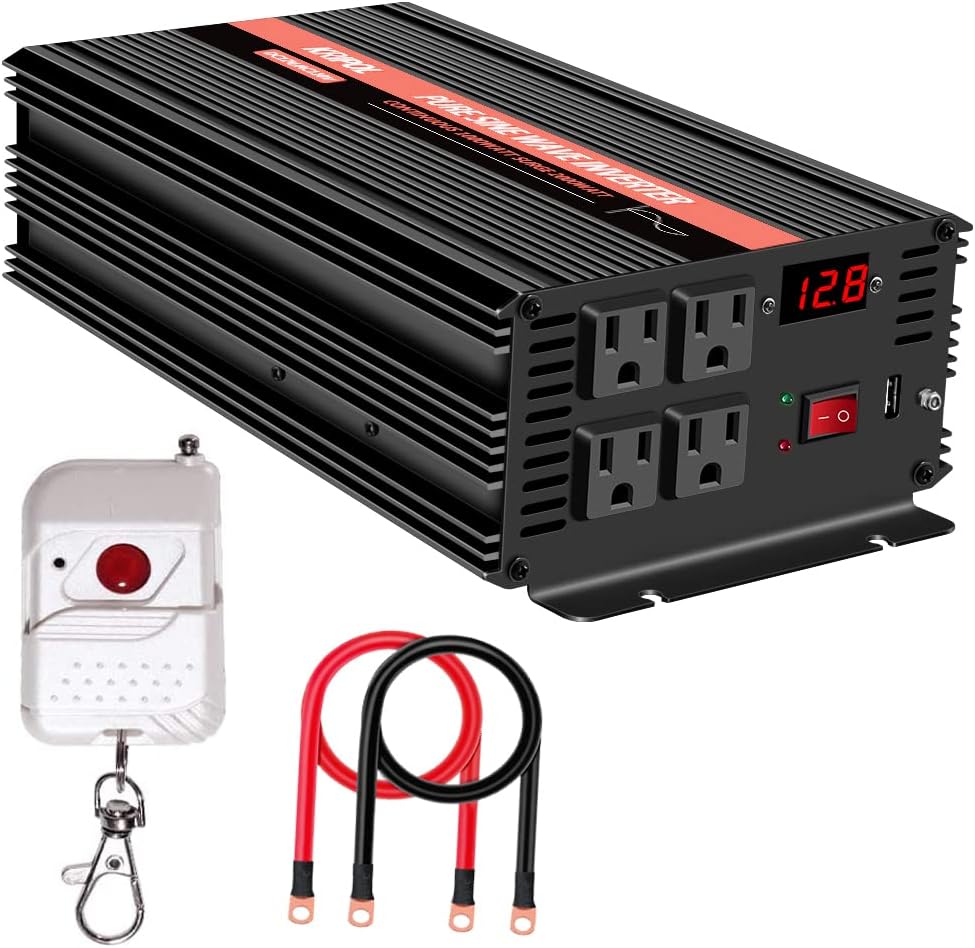 2000 Watt Pure Sine Wave Inverter 12V DC to 110v/120v AC X910927