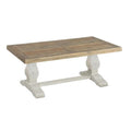 Brown & White Coffee Table with Pedestal Base S37281