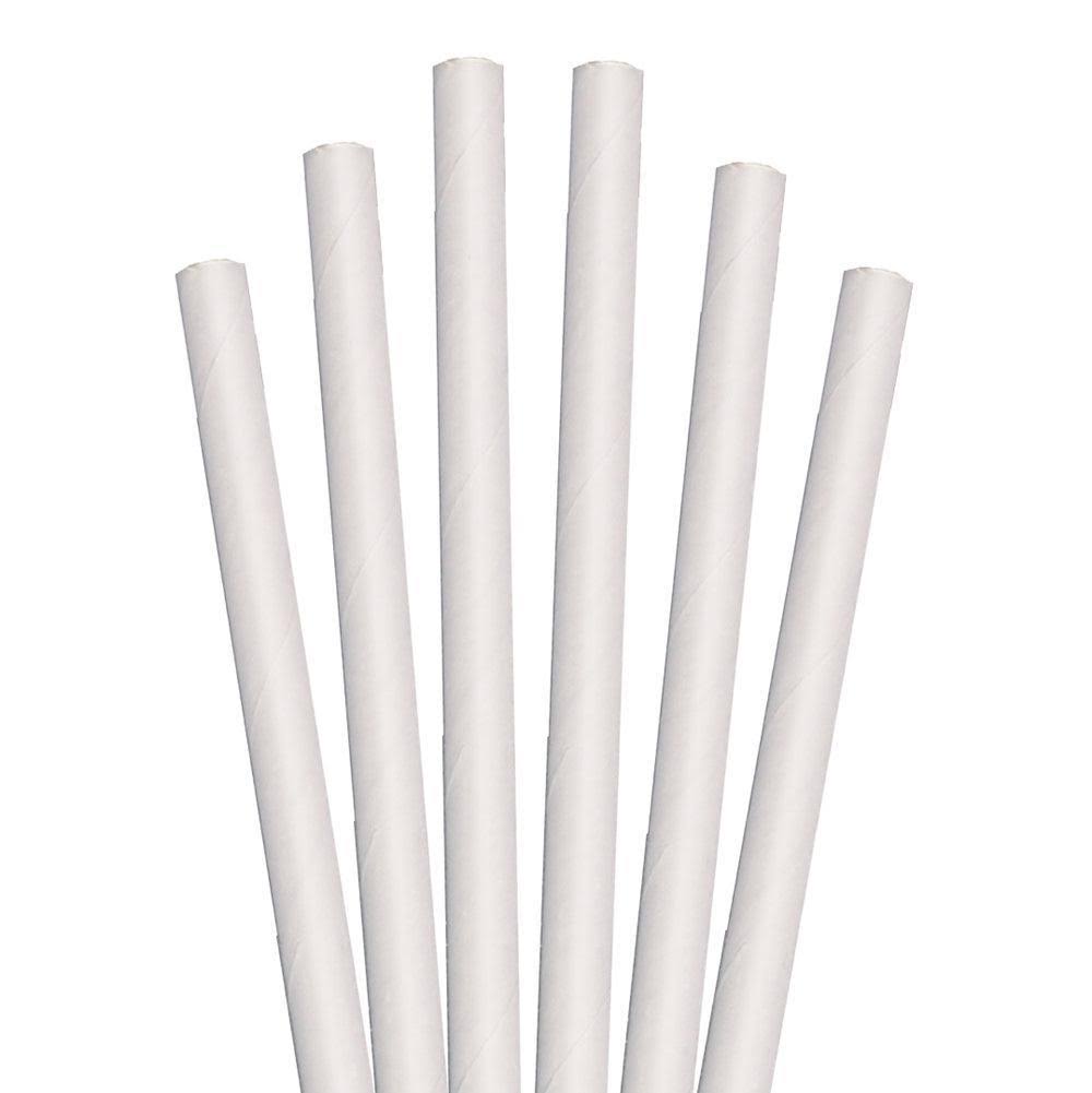 8 1/2x22 White Unwrapped Paper Straw - 1480/Case Y100