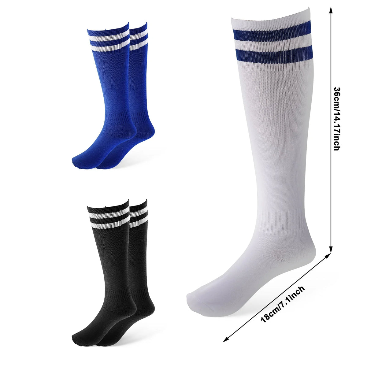3 Pairs Kids Soccer Socks X409655