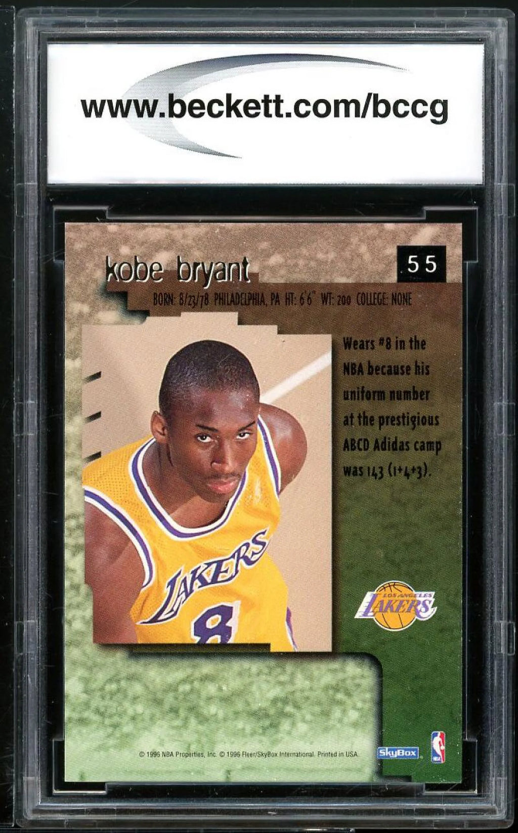 #55 Kobe Bryant Rookie Card BGS BCCG 9 T528