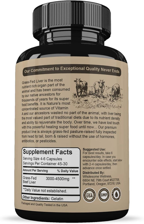 180 Pills 750mg Beef Liver Capsules W493023