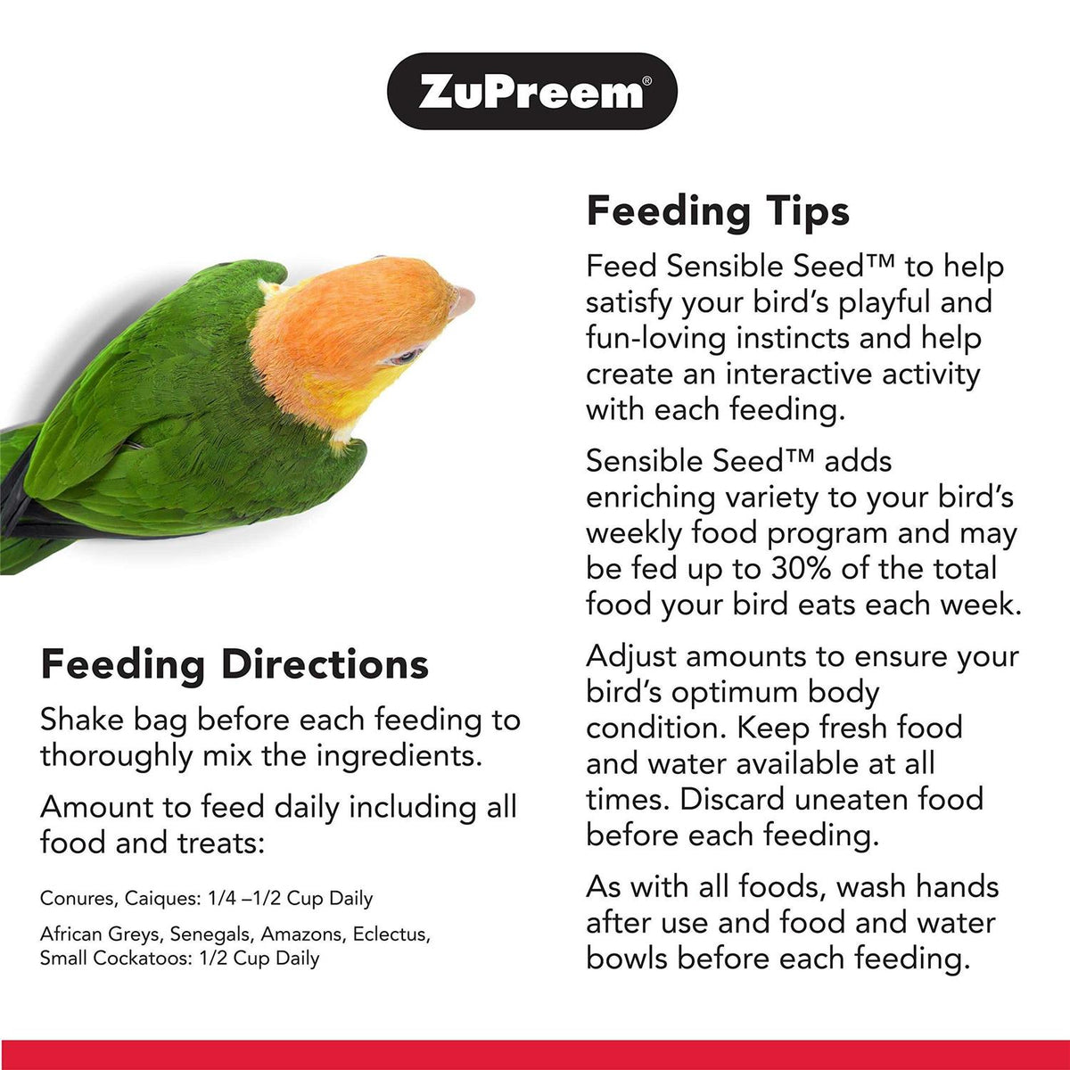 Sensible Seed Bird Food for Parrots & Conures E40251