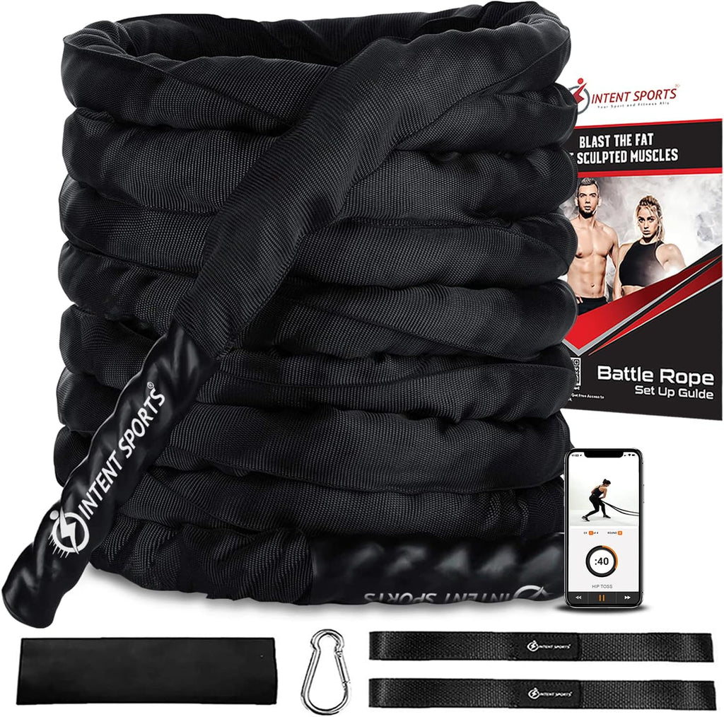 Poly Dacron Workout Battle Ropes with Anchor Strap Kit N620778