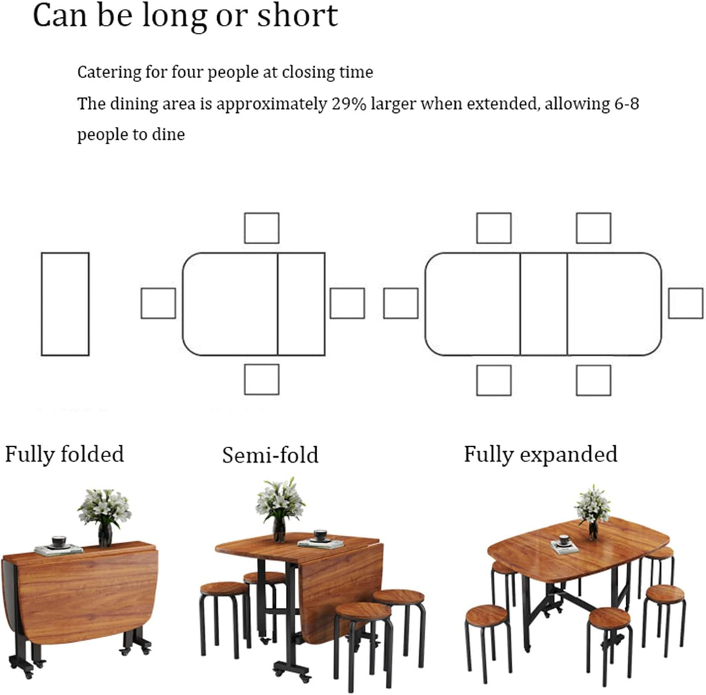 Butterfly Folding Dining Set with 4 Chairs and Drop Leaf Table O442950