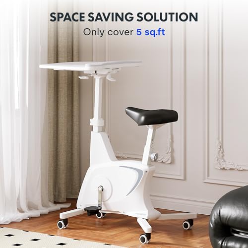 White 3-IN-1 Exercise Bike with Adjustable Resistance LCD Display Seat Desktop P562