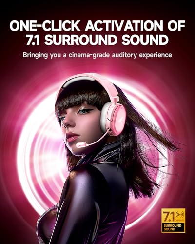 Wireless Gaming Headset with 7.1 Surround Sound, Bluetooth 5.4, Noise Canceling Mic P770