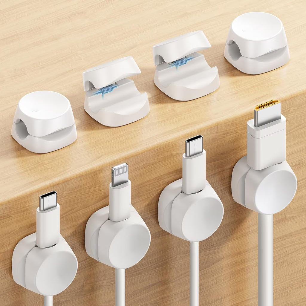 White Adhesive Round Cable Clip I941548