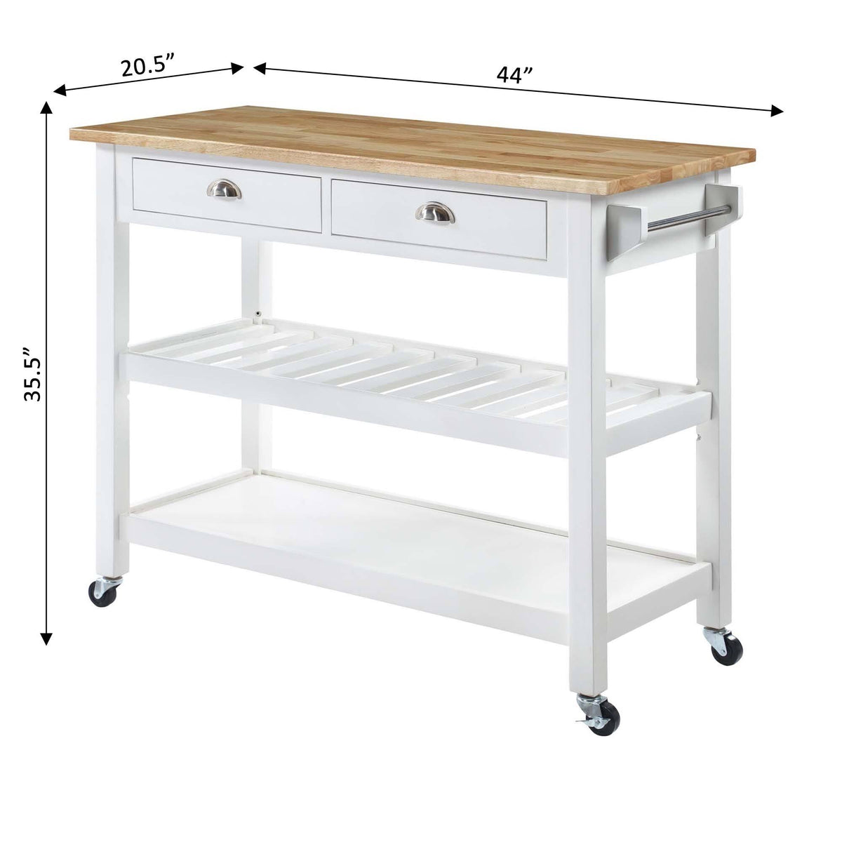 3 Tier Butcher Block Kitchen Cart with Drawers D5704