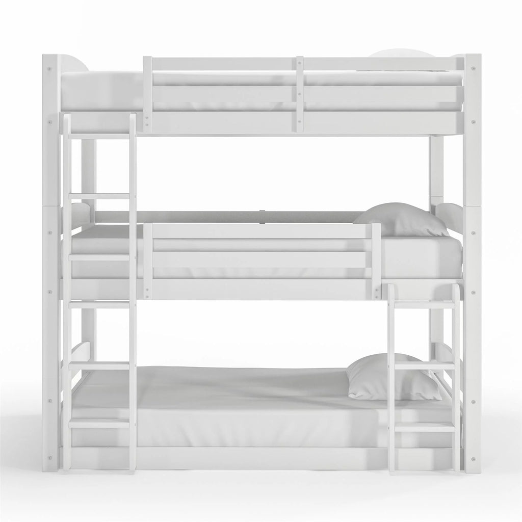 White Triple Twin Bunk Bed D50553