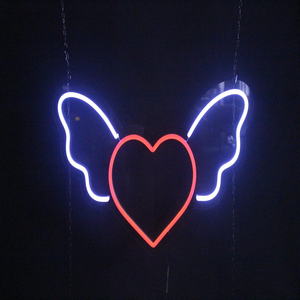 Heart Angel Wings Neon Sign Pack of 2 G4397