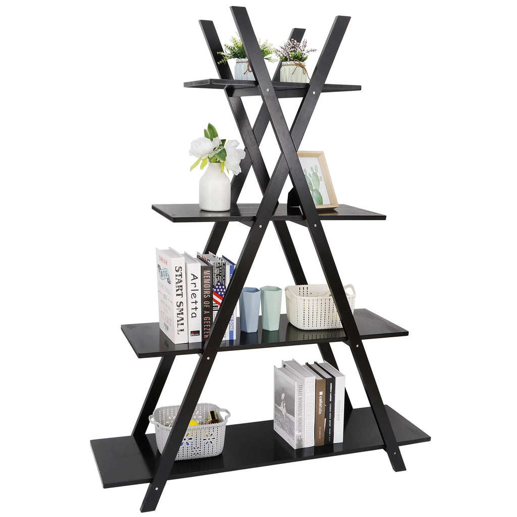 4-Shelves Open Bookcase Black B91471