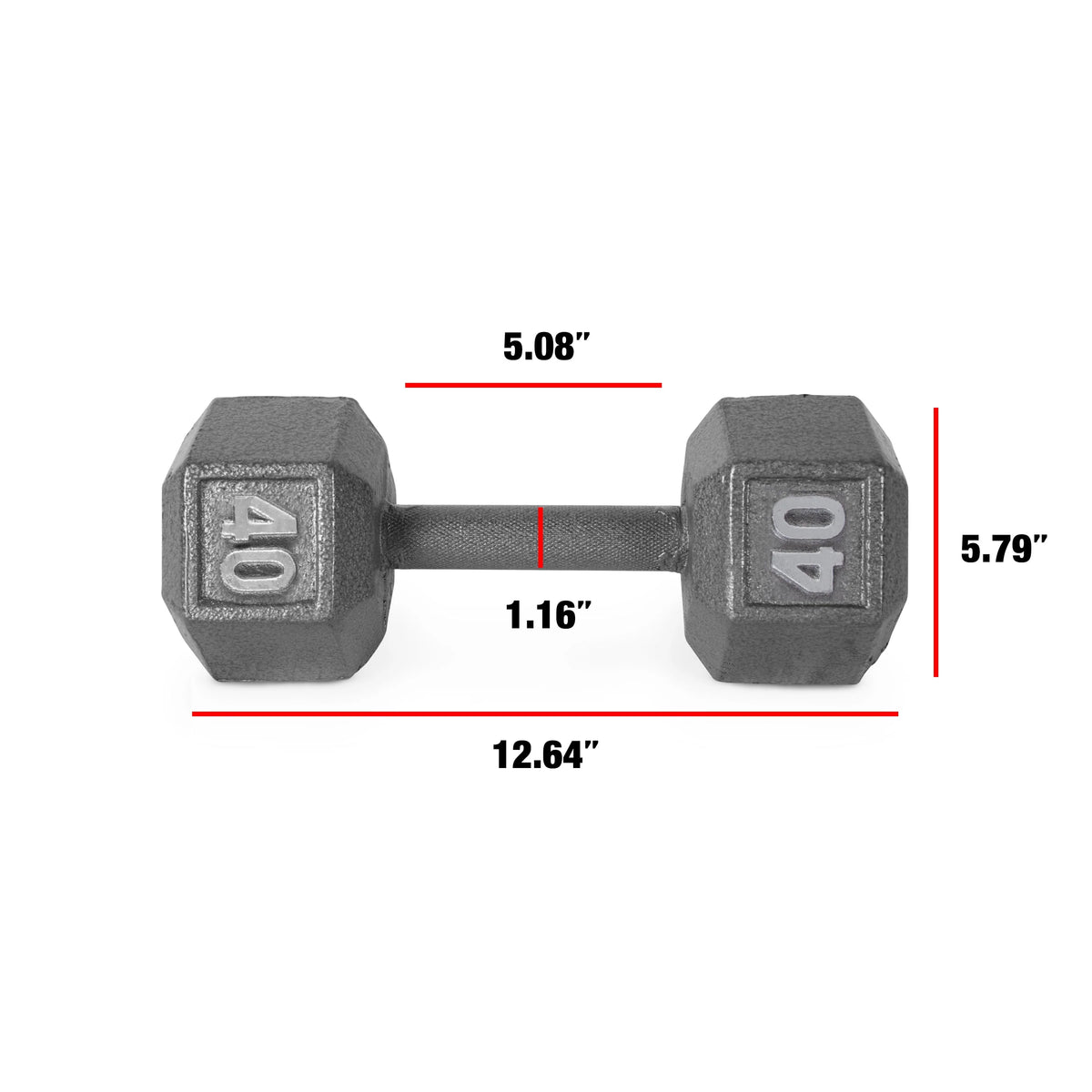 25lb Cast Iron Hex Dumbbell D502007