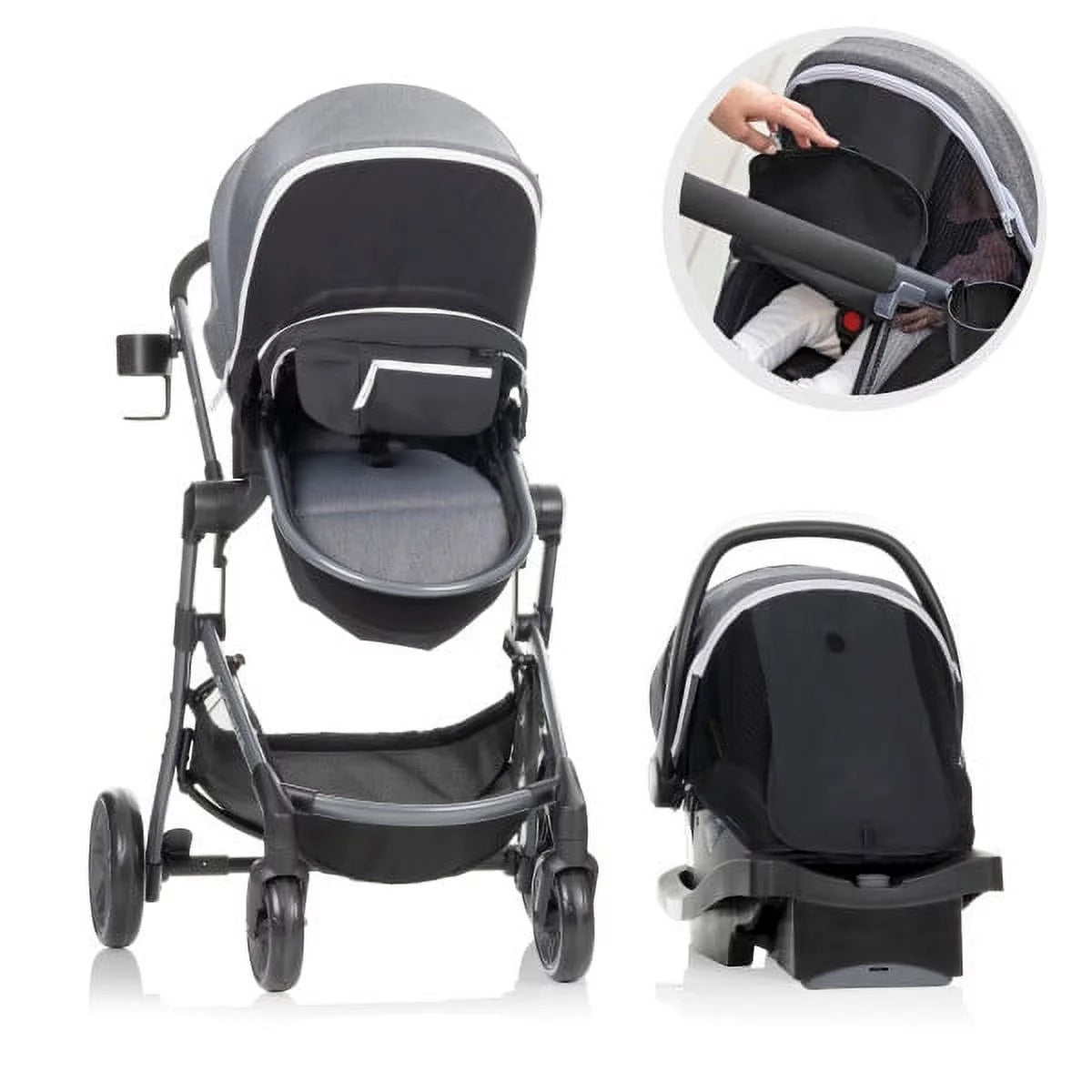 Black Unisex Travel System with Infant Car Seat P177