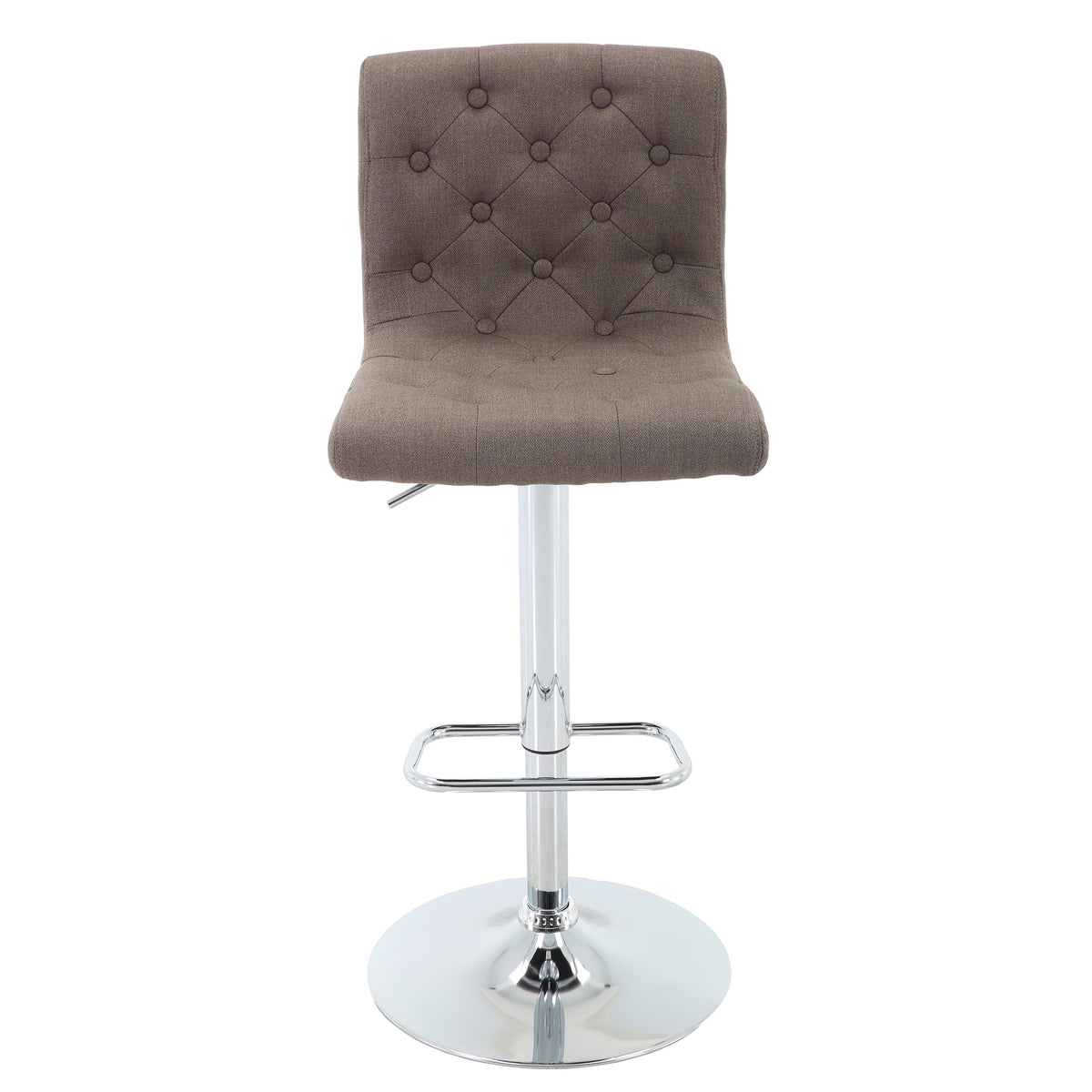 Tufted Swivel Bar Stool with Back, Fabric Upholstered Armless Bar Chair B67475