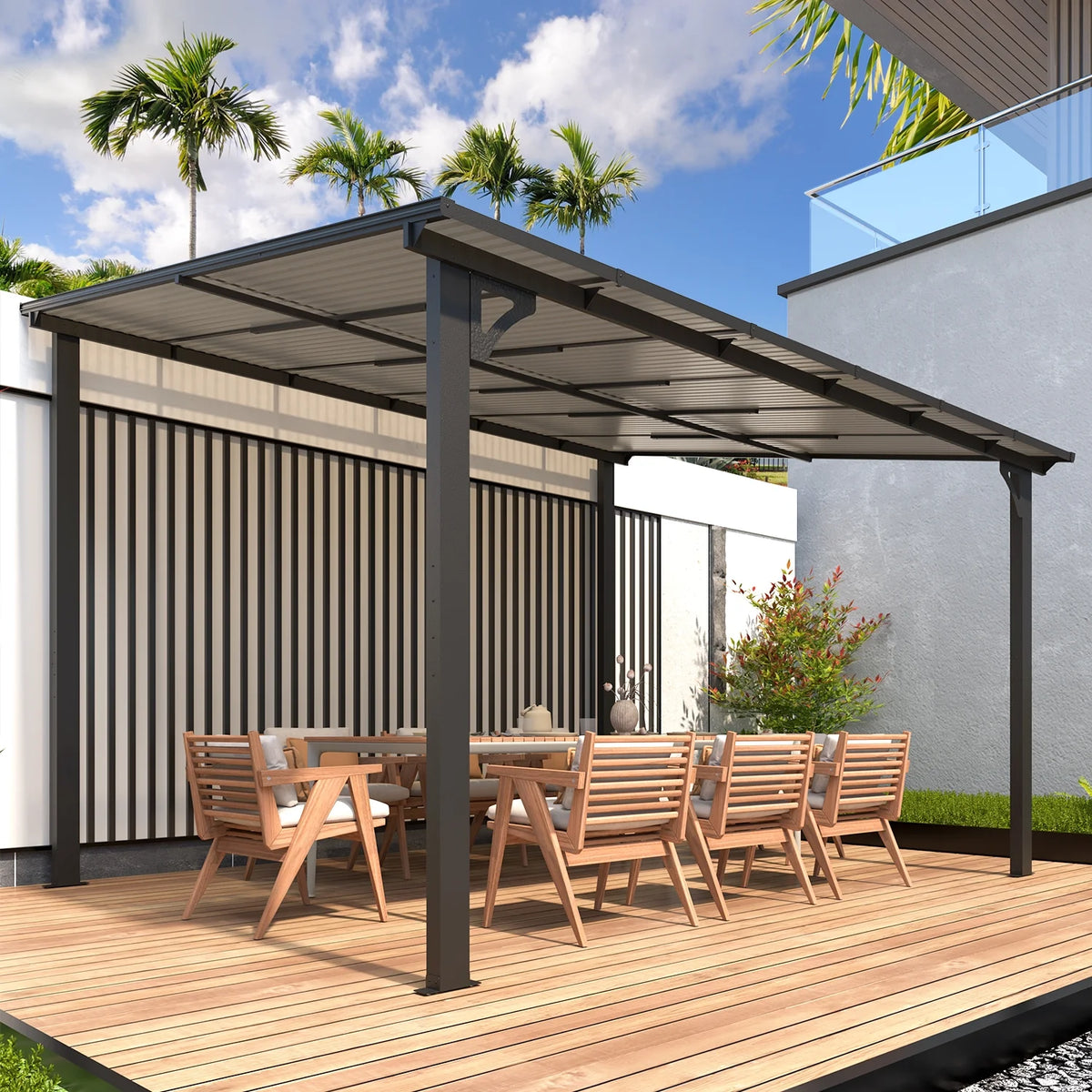 10' x 12' Gray Hardtop Aluminum Gazebo Q14310