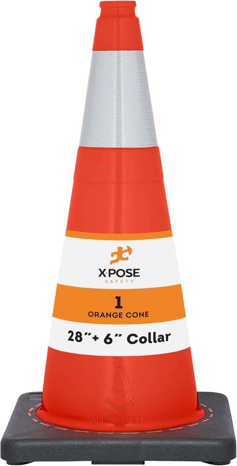 Orange PVC Plastic Traffic Cones with 6 Collar B623998