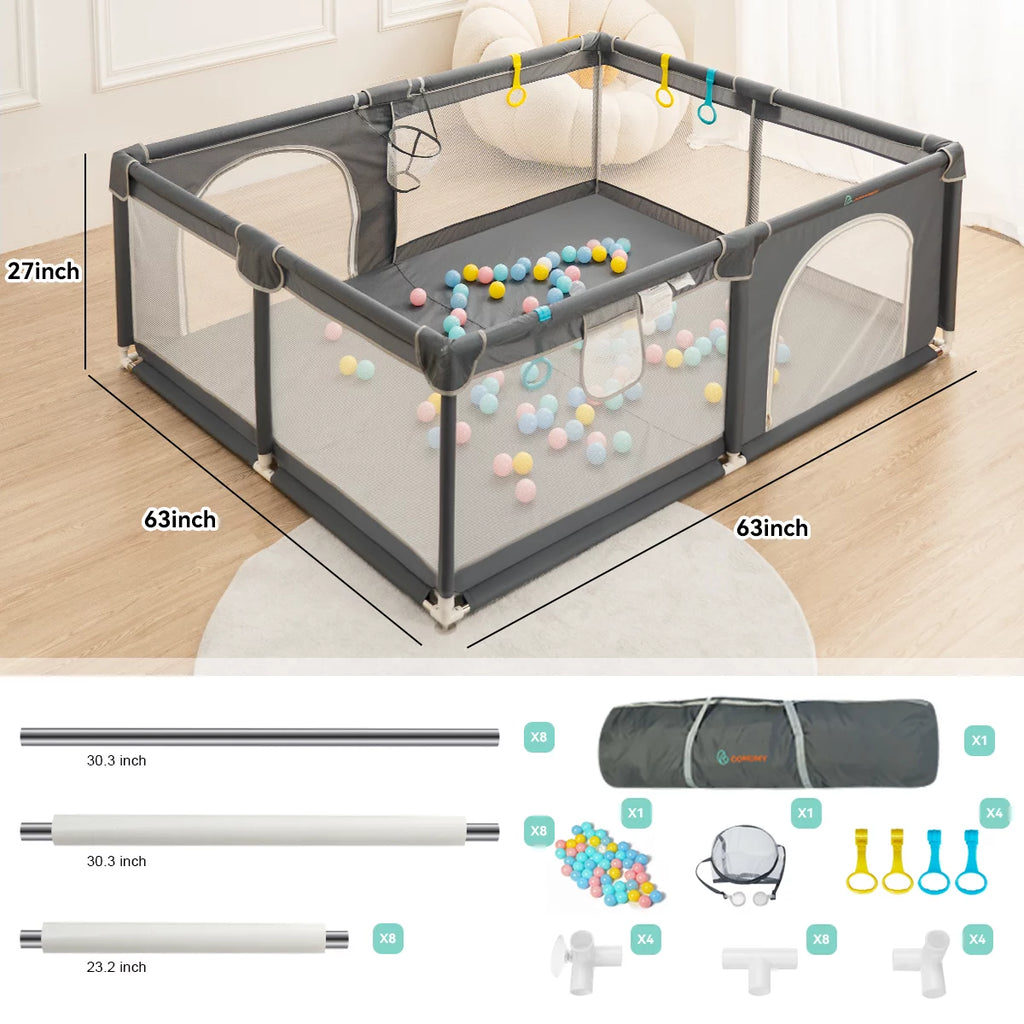63x63'' Gray Baby Playpen T973