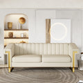 3 Seater Faux Leather Sofa with Removable Cushions I7731