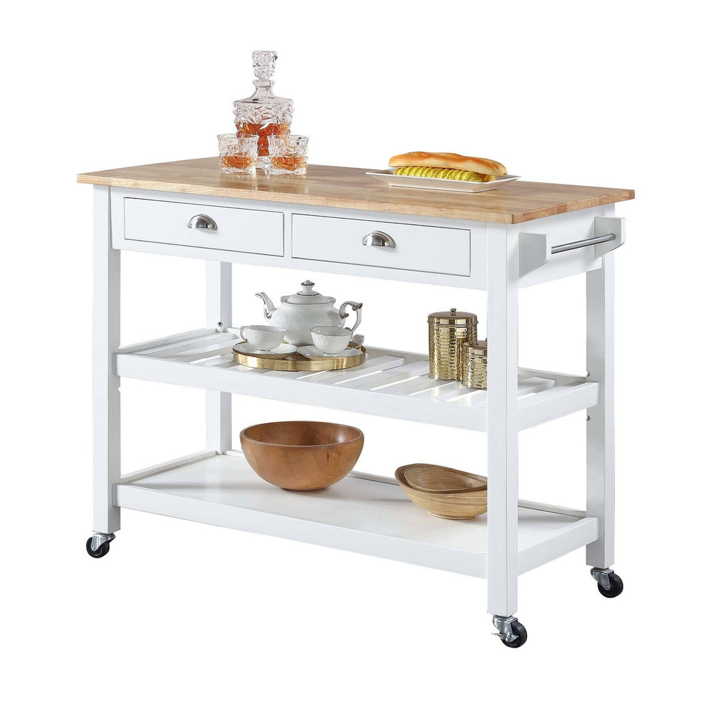 3 Tier Butcher Block Kitchen Cart with Drawers D5704