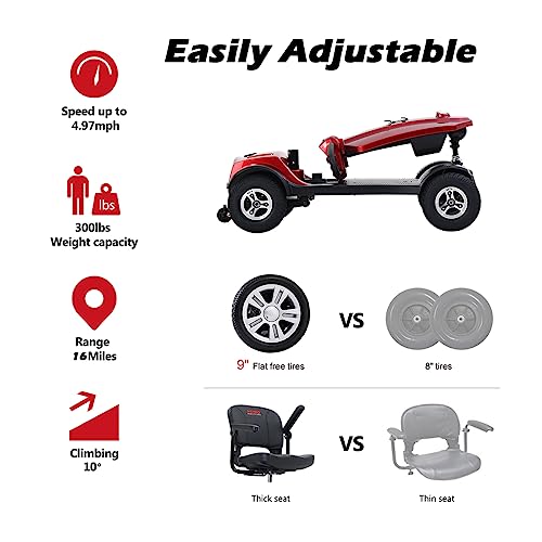 Red 4 Wheel Mobility Scooter Y8035