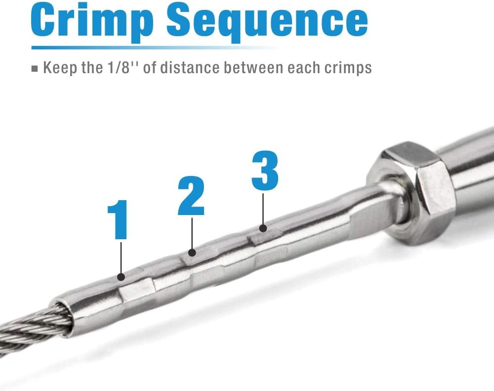 Heavy Duty Cable Railing Swage Tool for 1/8 to 3/16 inch Stainless Steel Wire Rope J689