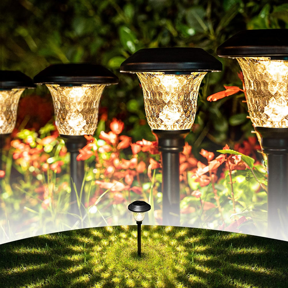 8 Pack Solar Pathway Lights, Stainless Steel G4705