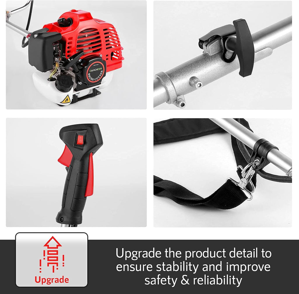 58CC 2-Cycle Gas Powered String Trimmer with 4 Detachable Head Straight Shaft Weed Wacker X633511