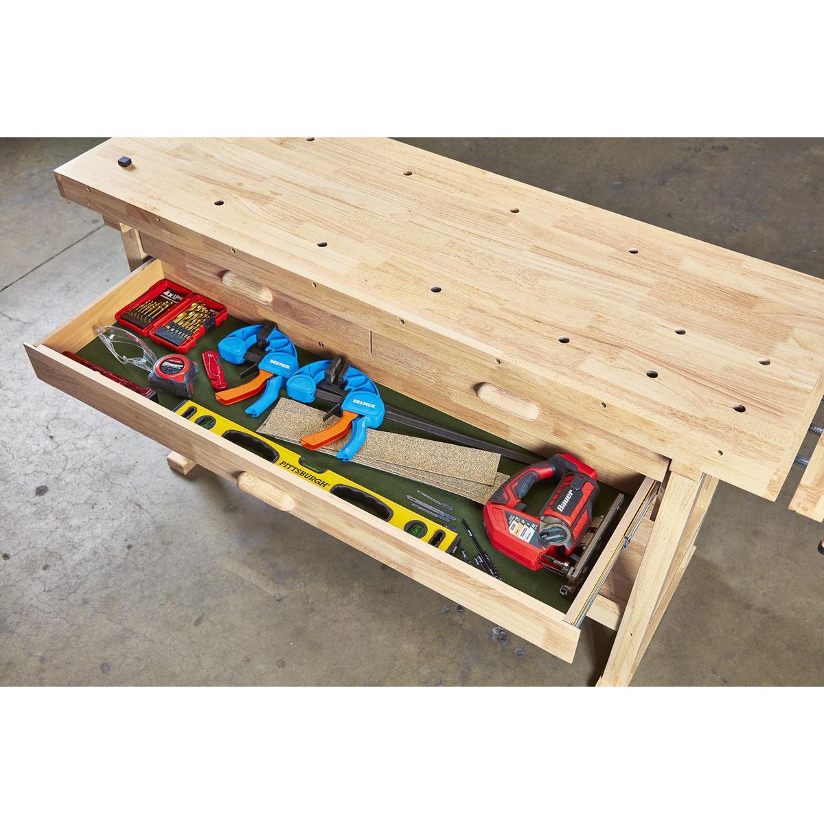 60 in. 3-Drawer Hardwood Workbench V93080