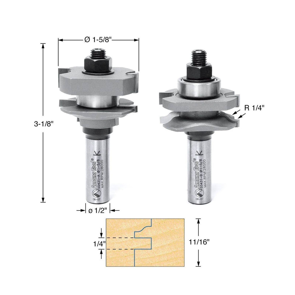 Carbide Tipped 2-Piece Ogee Stile and Rail Set B8874