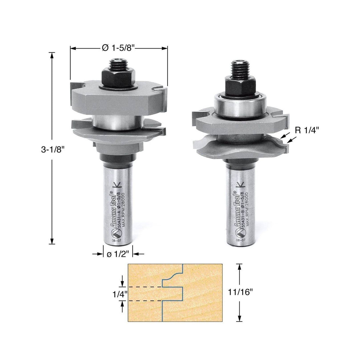 Carbide Tipped 2-Piece Ogee Stile and Rail Set B8874