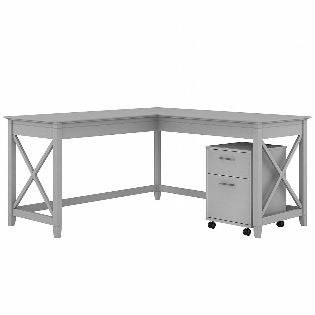 L Shaped Desk with 2 Drawer Mobile File Cabinet O59982
