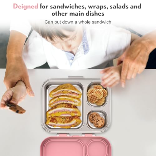 3 Compartment Leak Proof Stainless Steel Bento Box T479412