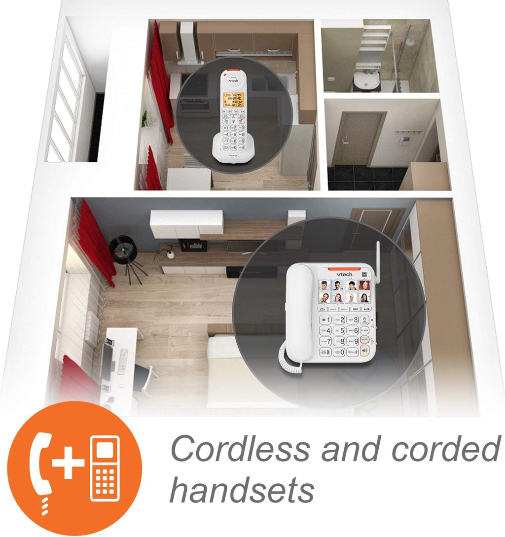 Amplified Corded/Cordless Phone with Answering Machine U36059