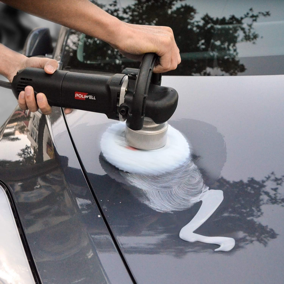 6 Inch Dual Action Random Orbital Polisher Kit with 5 Polishing Pads Q1150