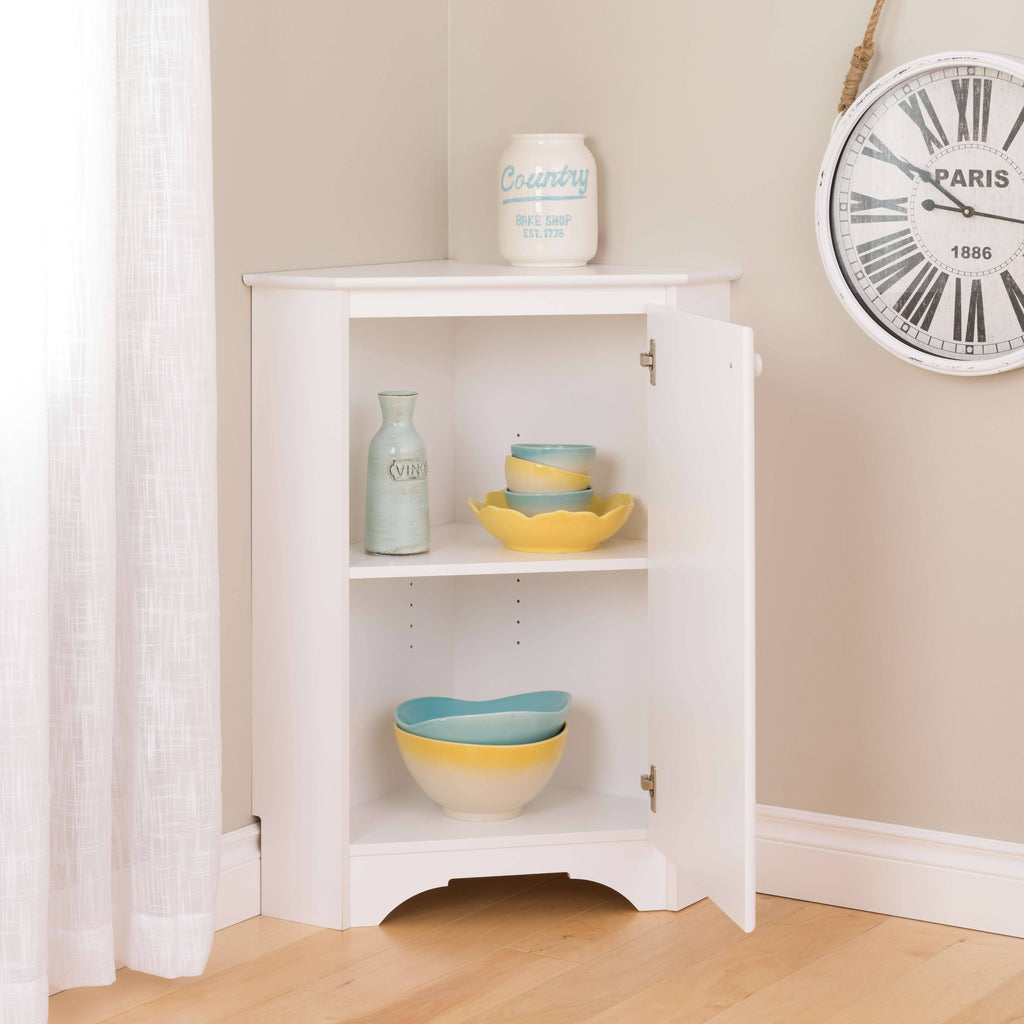 White Corner Storage Cabinet W544