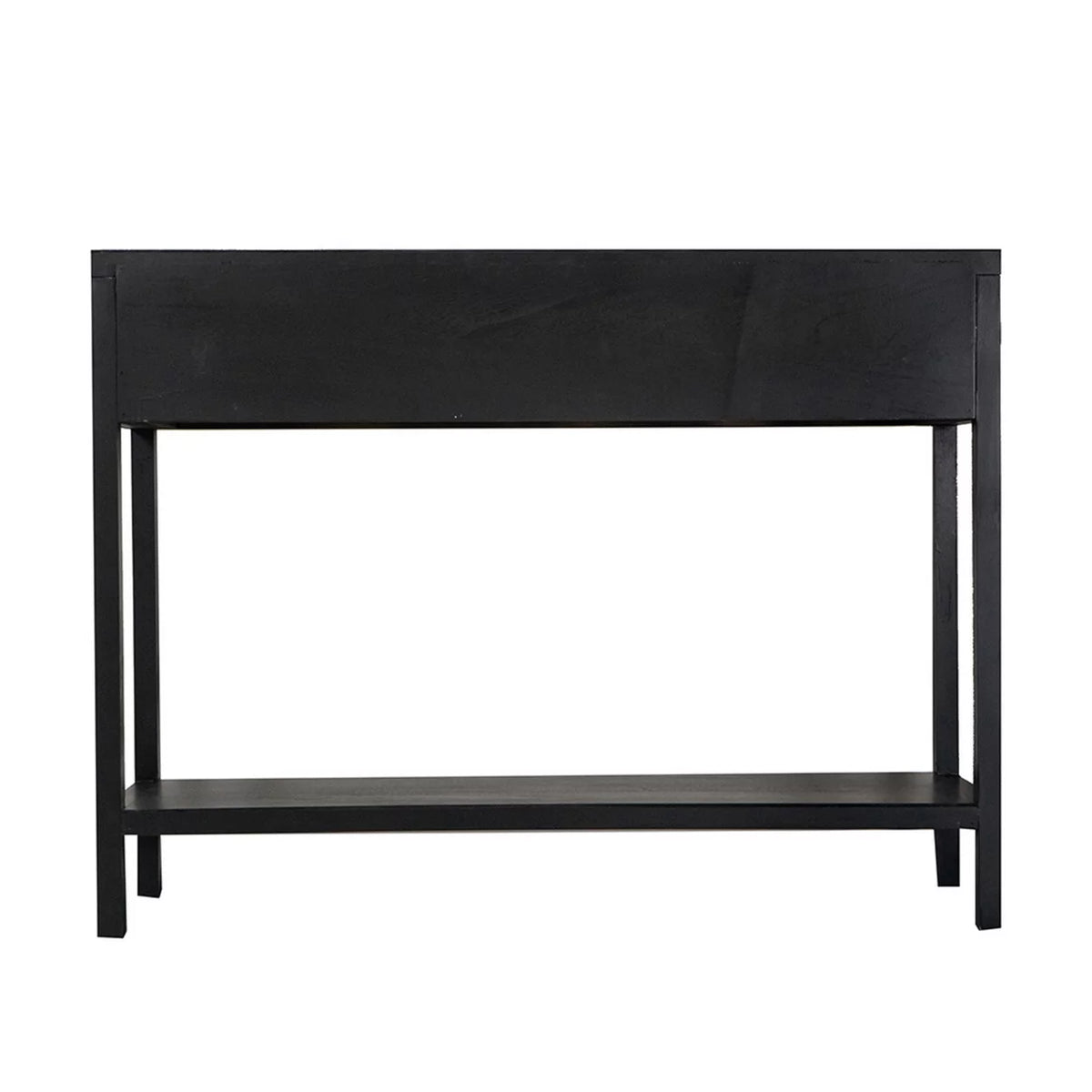 Black Finish Sofa Console Table with 2 Rattan Drawers X315