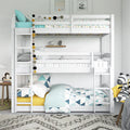 White Triple Twin Bunk Bed D50553