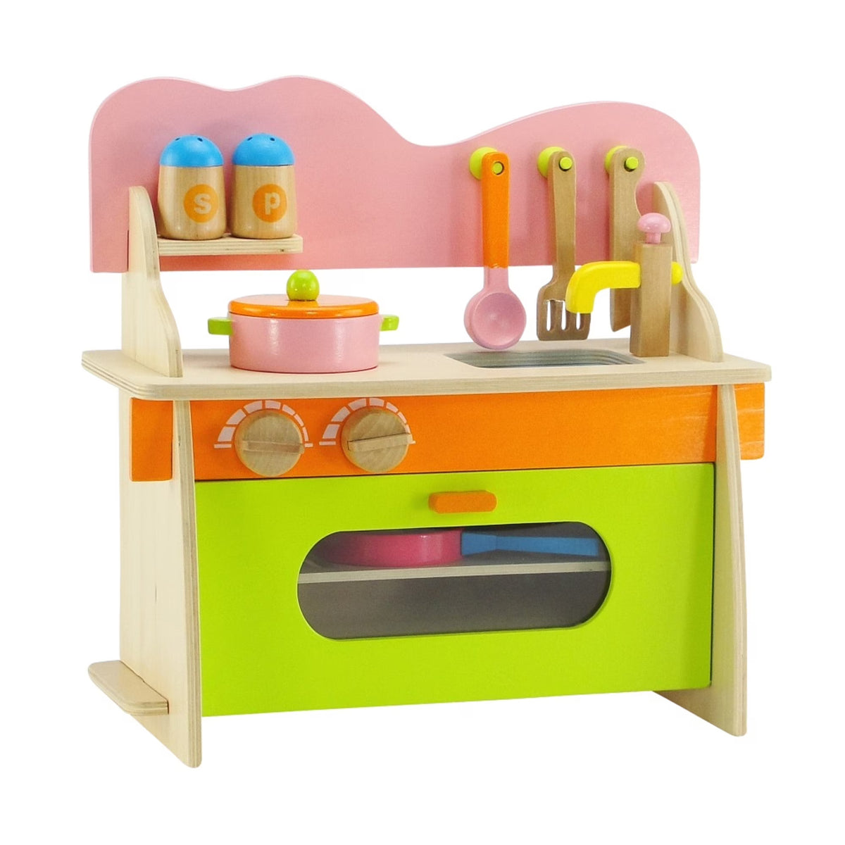 14.5 inch Doll Kitchen Set with Baking Oven, Stove, Sink and Cookware Accessories R4158