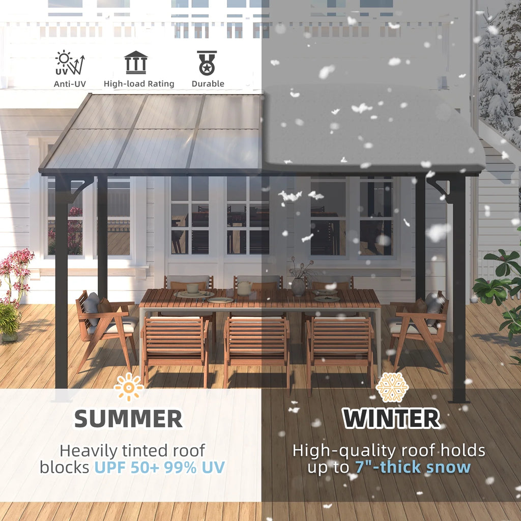 10' x 12' Gray Hardtop Aluminum Gazebo Q14310
