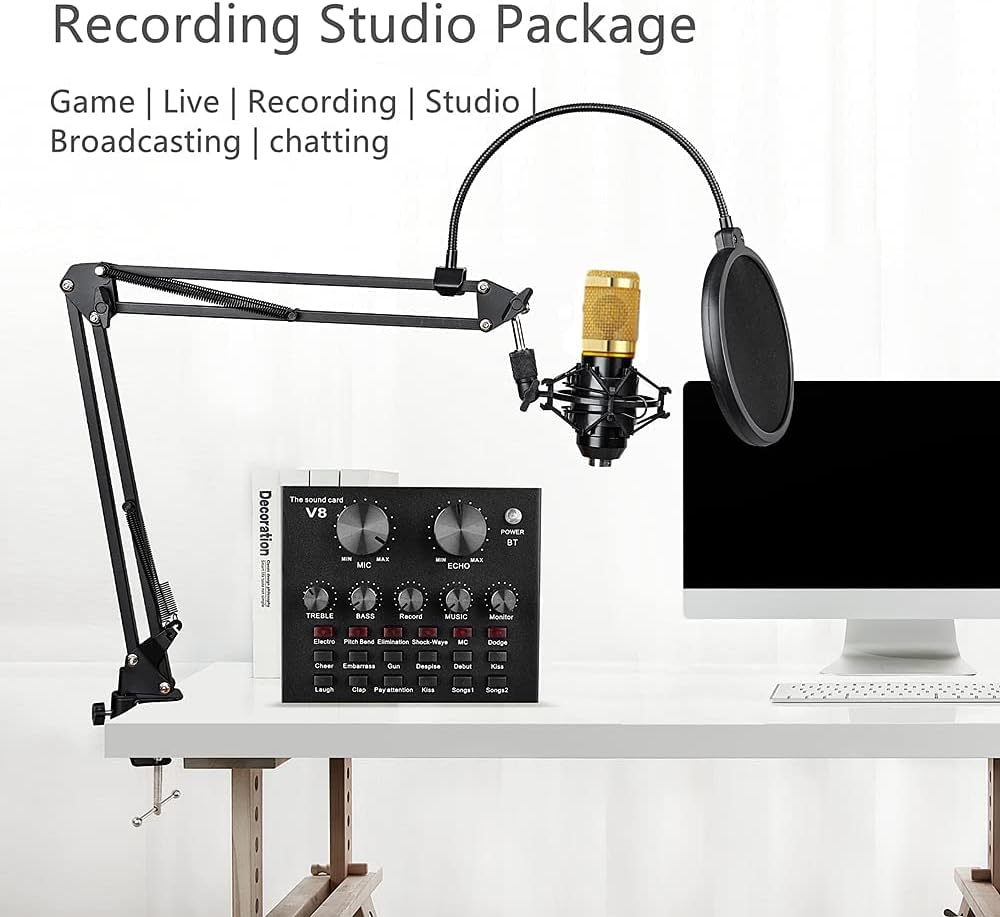 Podcast Equipment Bundle with Voice Changer Live Sound Card Audio Interface Pack of 2 L415