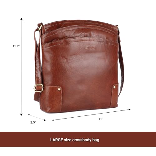 Large Soft Real Leather Womens Crossbody Handbags and Purses Y682