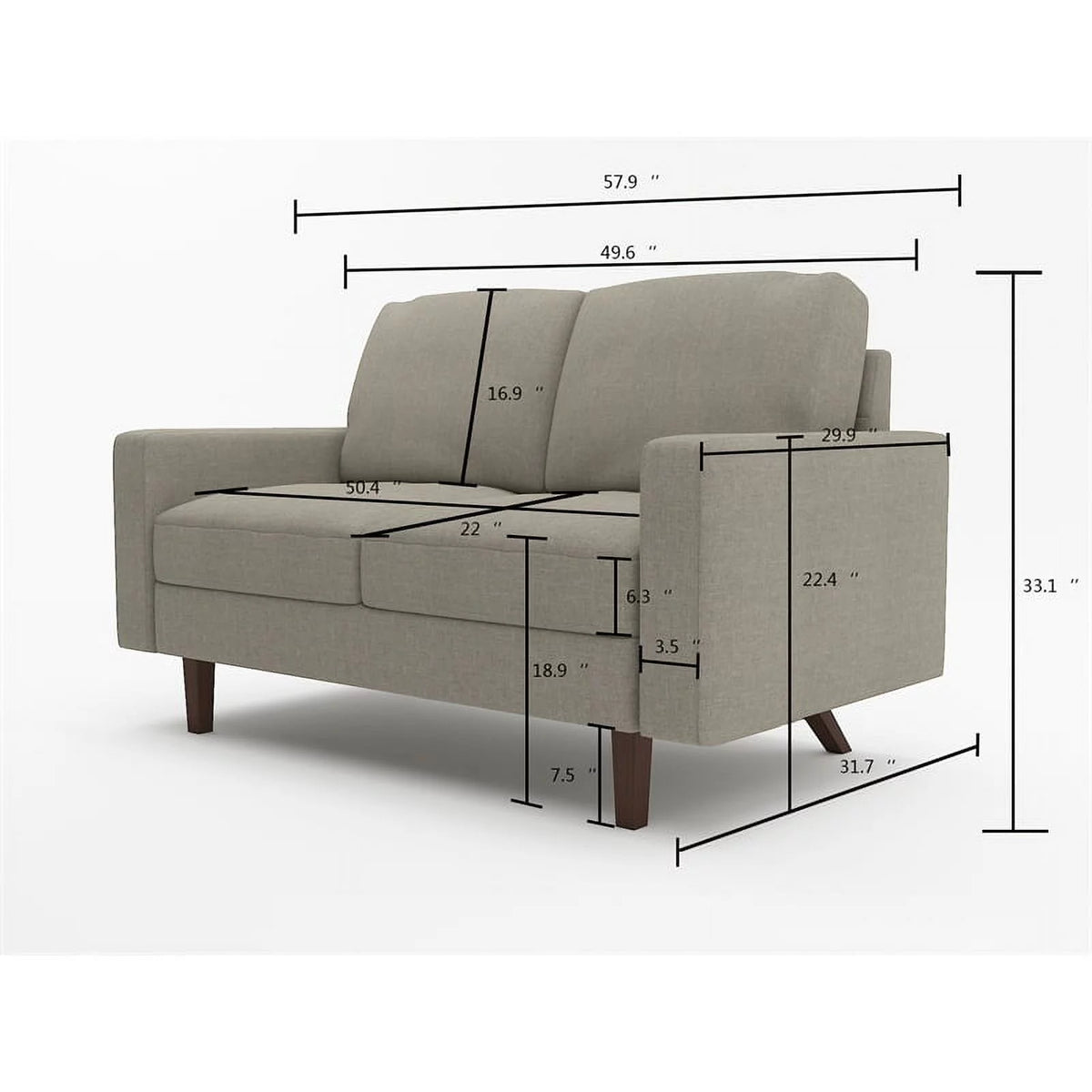 Brown Faux Leather Loveseat I9672