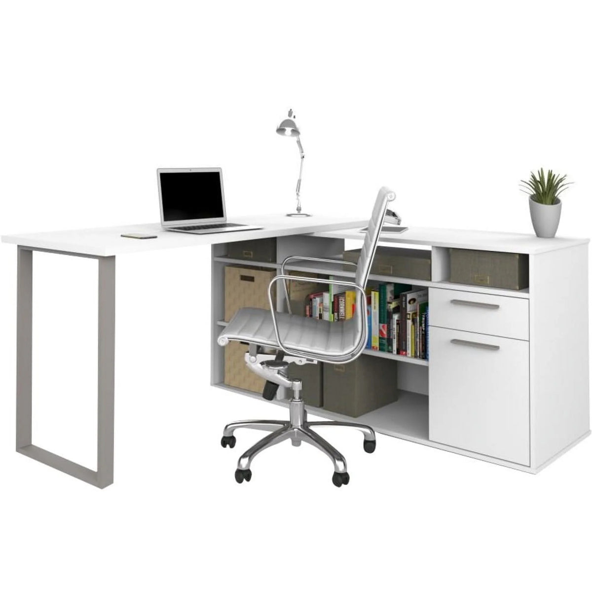 L-Shaped Desk in white Y9650