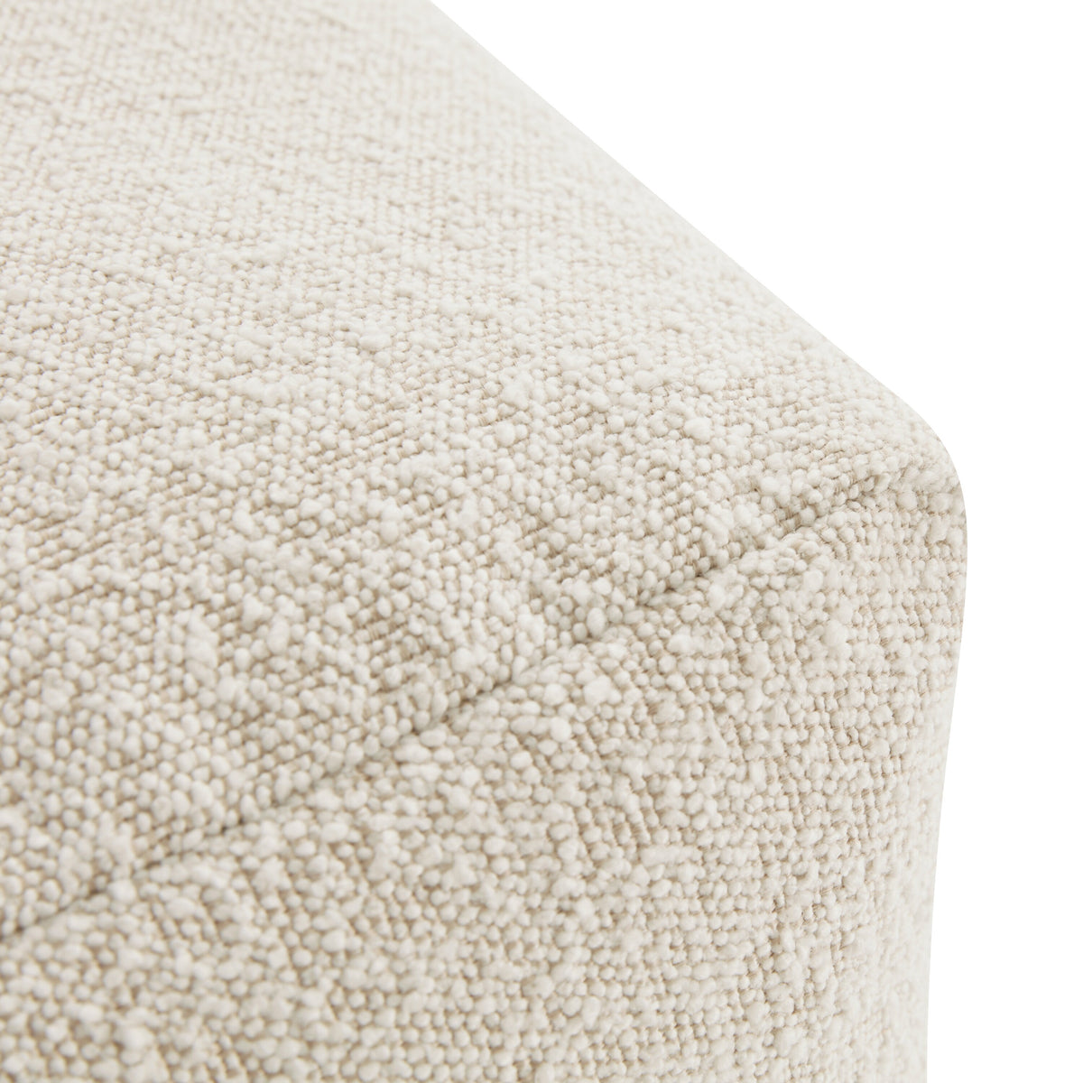 Crema White Boucle Pouf W253024