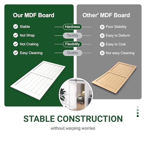 White Sliding Barn Door with Hardware Kit N84375