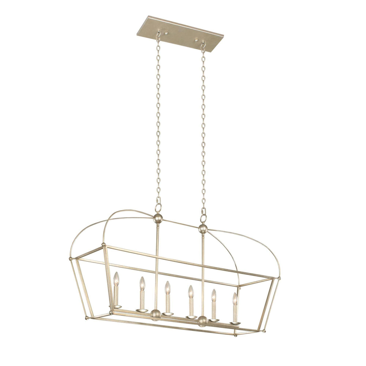 Six Light Island Warm Silver Finish H9859