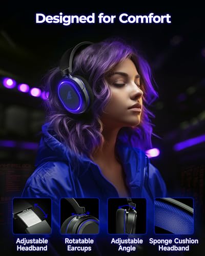 Wireless Gaming Headset with 7.1 Surround Sound, Bluetooth 5.4, Noise Canceling Mic P770